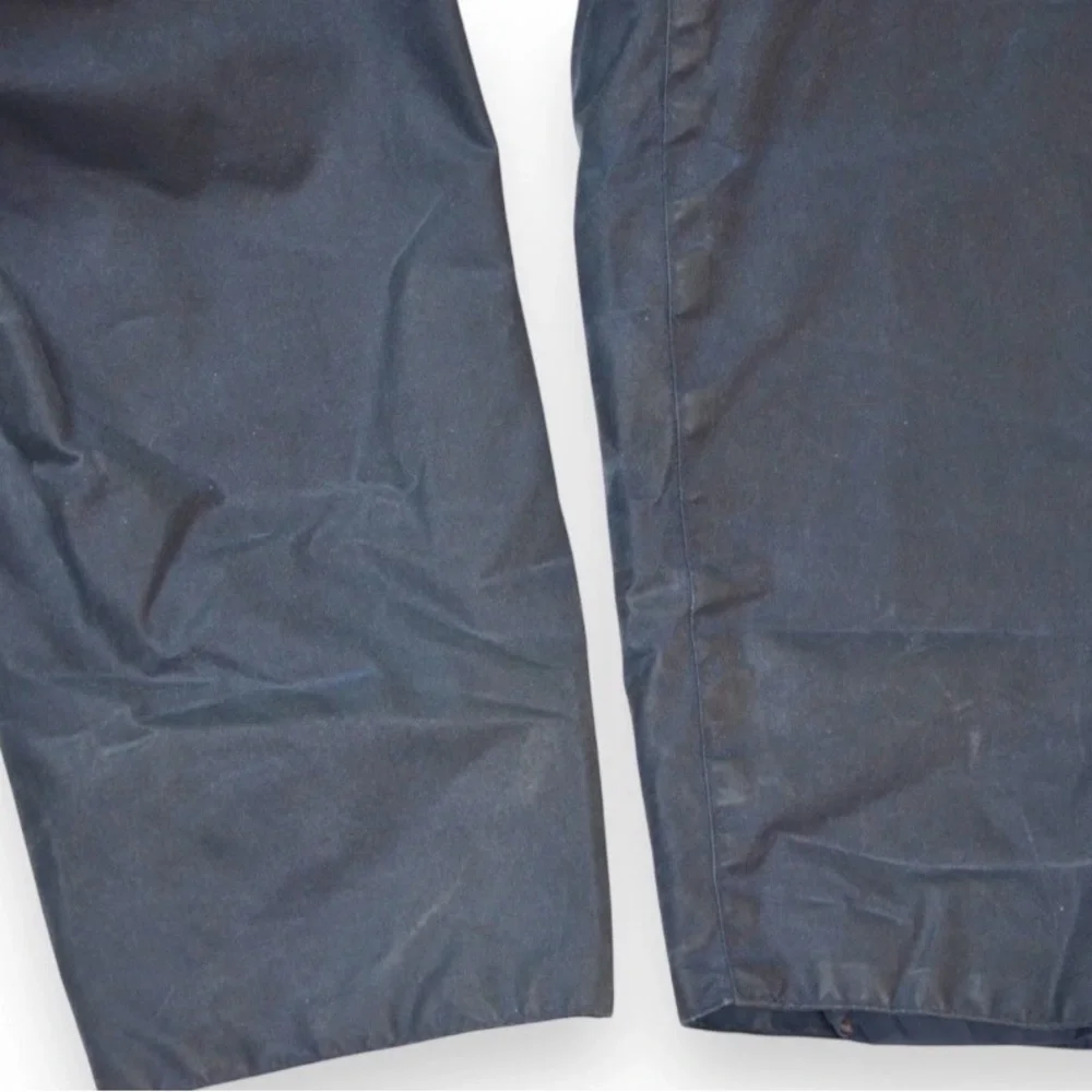 VTG Barbour Border Wax Jacket With Hood 1994 A205 Navy Blue Made In England C38 - Picture 12 of 16